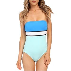 VINCE CAMUTO Color Blocked Bandeau One Piece Swimsuit